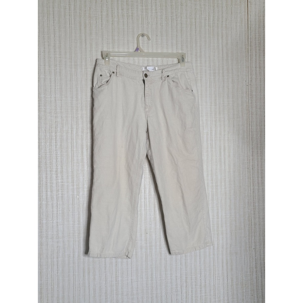 Slinger Gold Linen Blend Casual Pants Beige Size 10